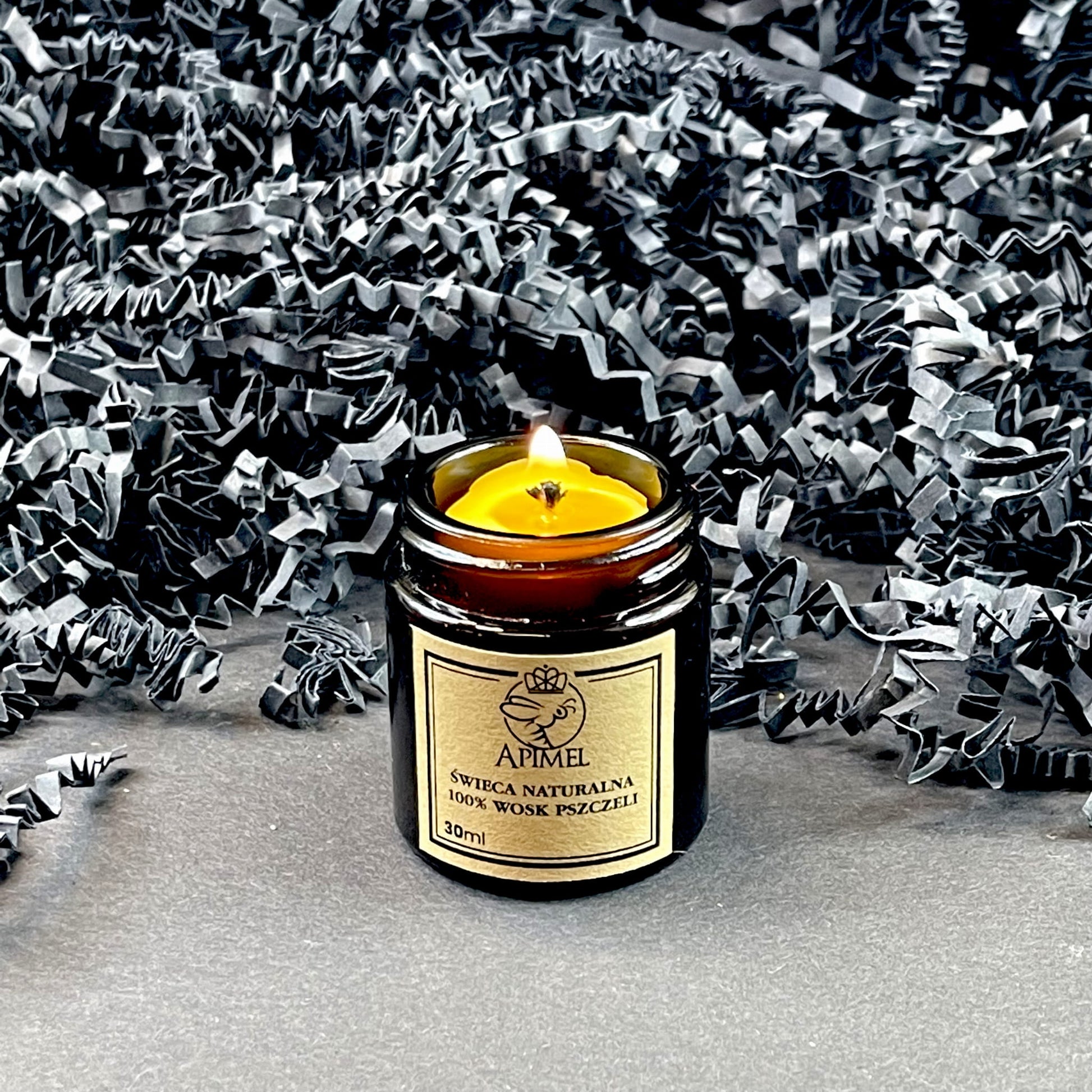 Świece w szkle z wosku pszczelego