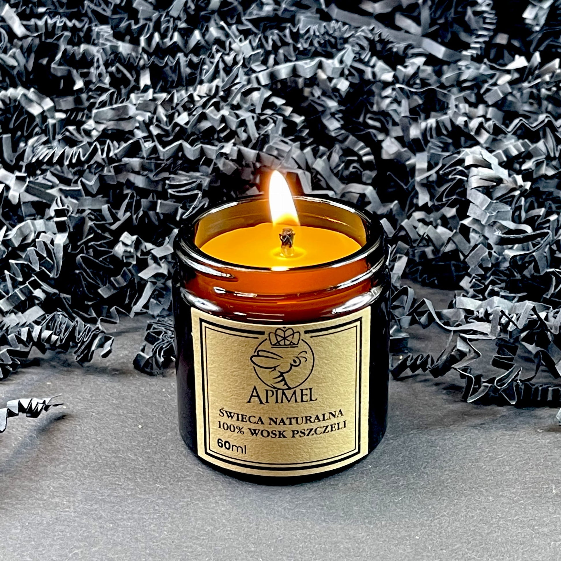 Świece w szkle z wosku pszczelego - 60 ml