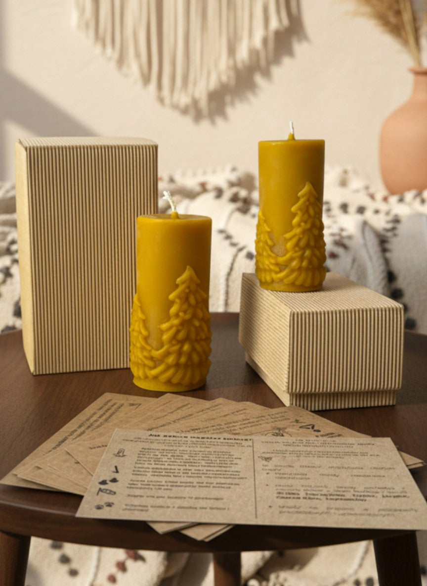 Świeca z wosku pszczelego Choinka