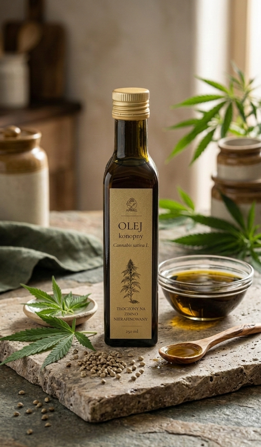 Olej konopny tłoczony na zimno nierafinowany 250 ml