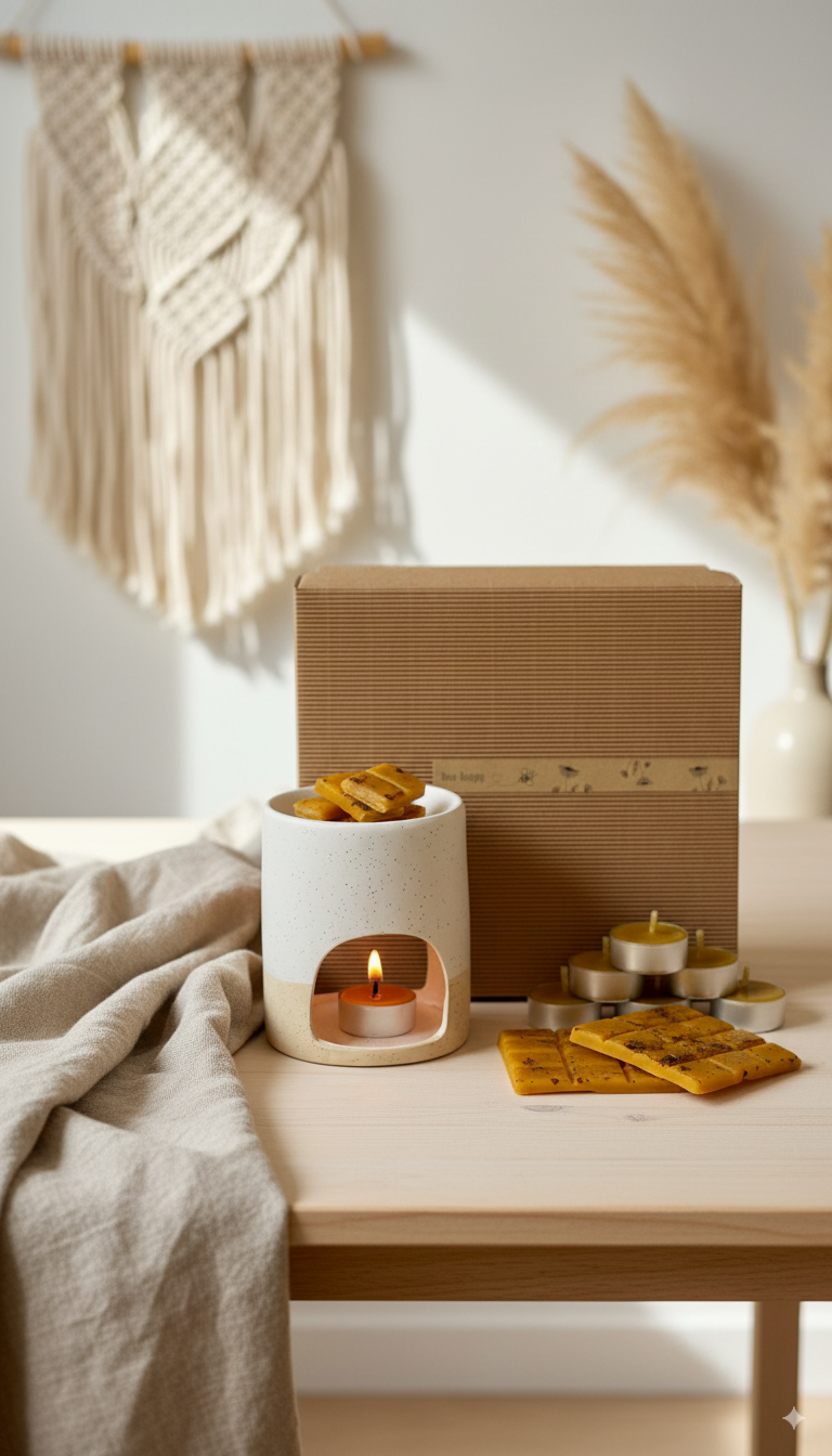 Kominek do aromaterapii z woskiem pszczelim i propolisem