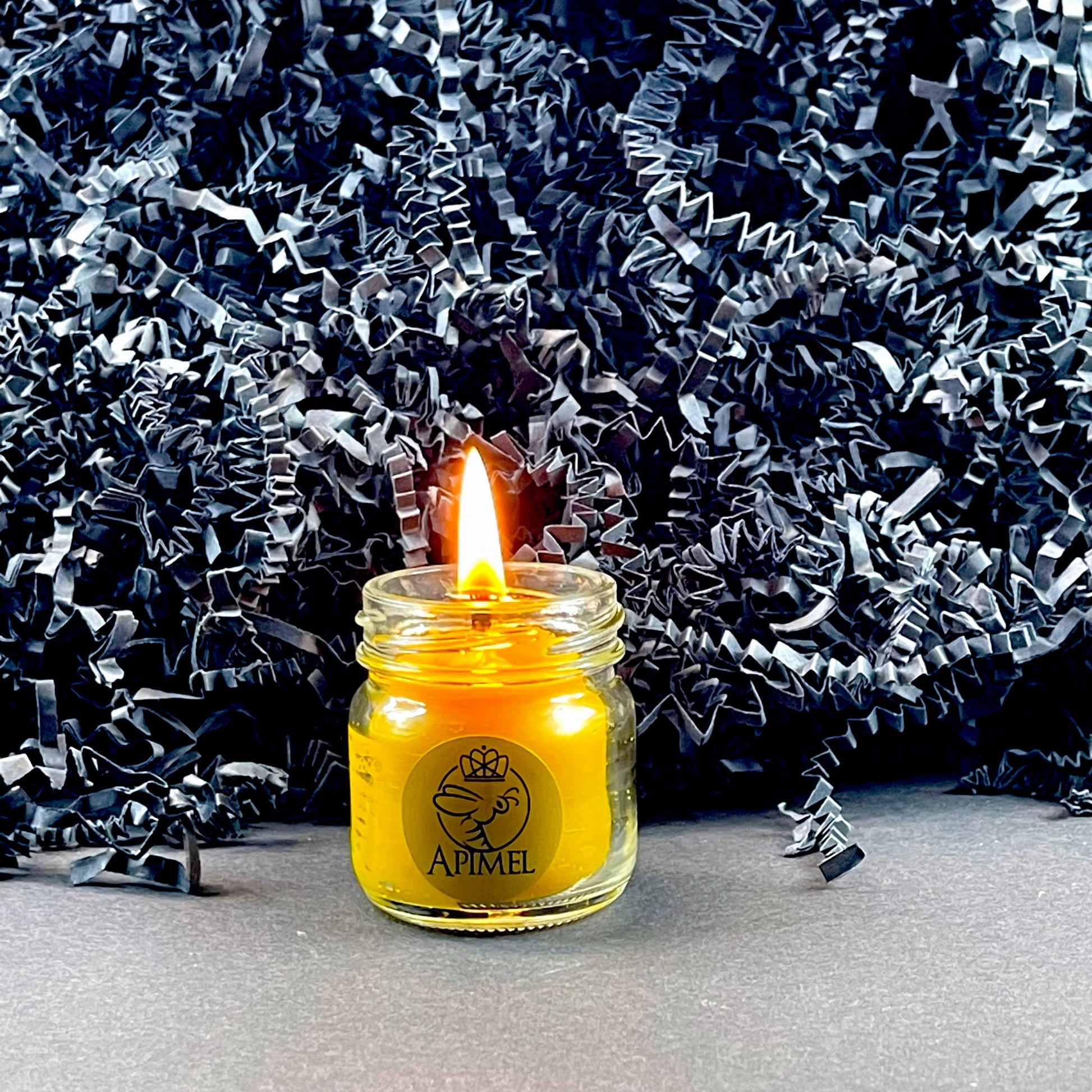 Świeca z wosku pszczelego w szkle mała