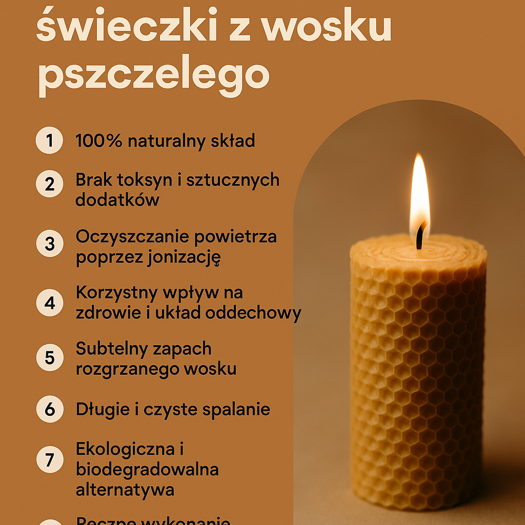 Właściwości świeczki z wosku pszczelego – poznaj naturalne źródło światła i harmonii.