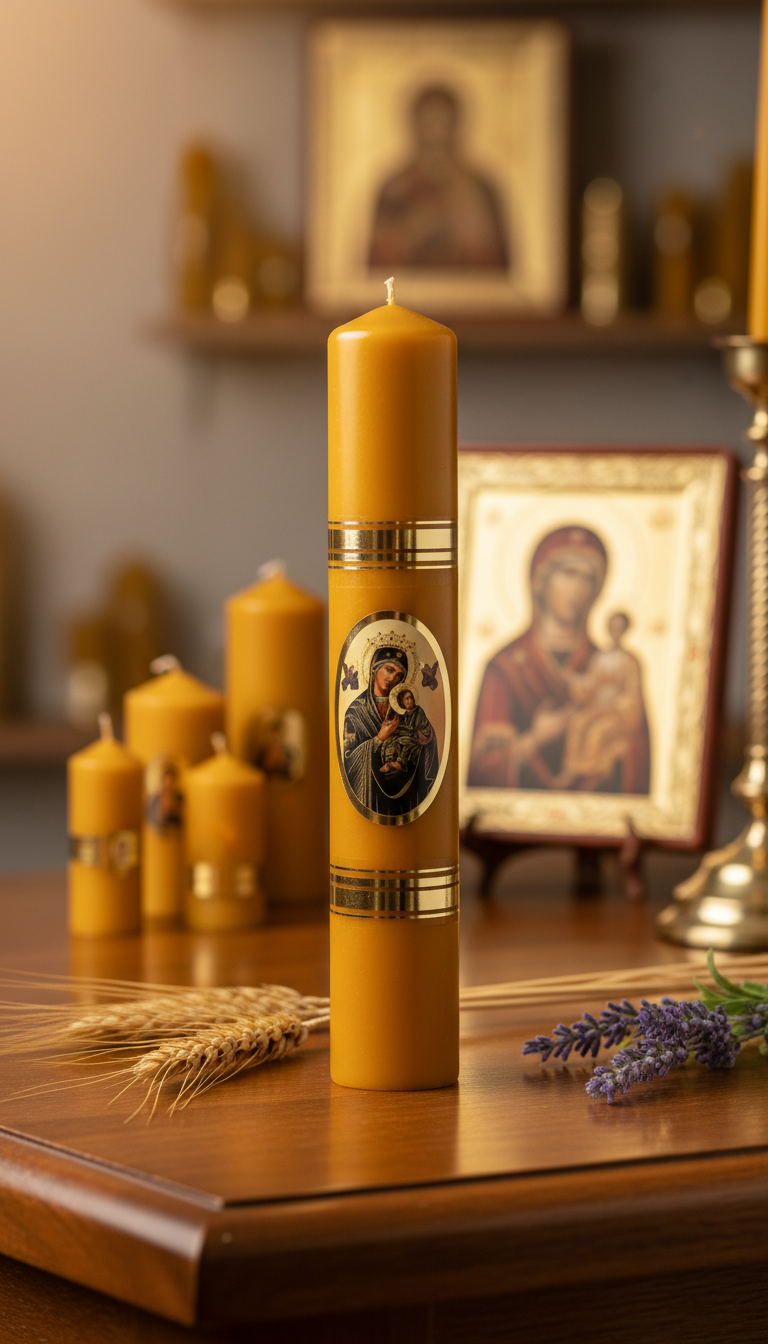 gromnica Matka Boska  z wosku pszczelego 