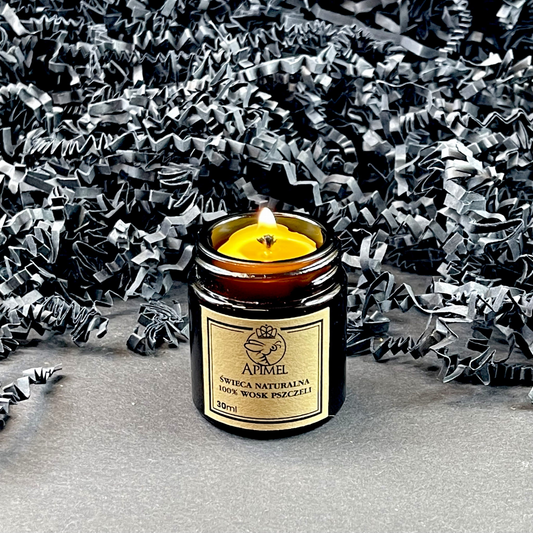 Świece w szkle z wosku pszczelego