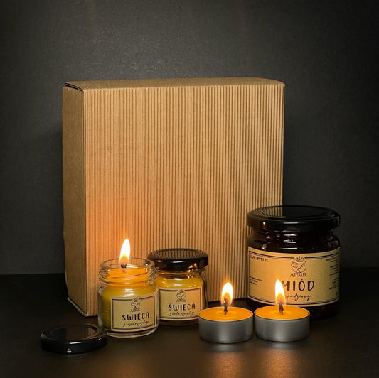 Coffret cadeau miel et bougies