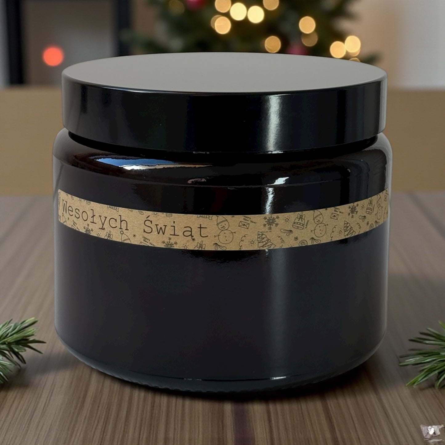 Kerze mit Holzdocht im Glas - Weihnachtsbaum