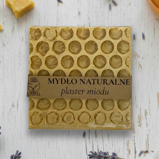 Naturalne mydło Plaster Miodu – miód, pyłek i wosk | Miodowa Mydlarnia