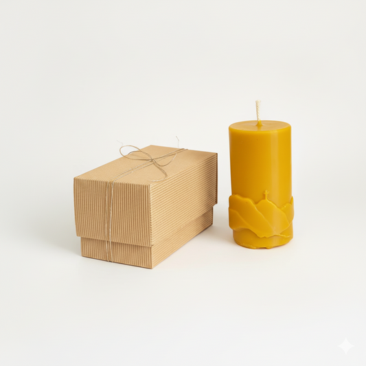 Bougie en cire d'abeille en cadeau TATRA avec une boîte