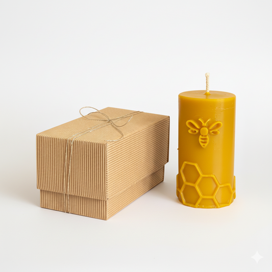 Bougies en cire d'abeille en cadeau BEE