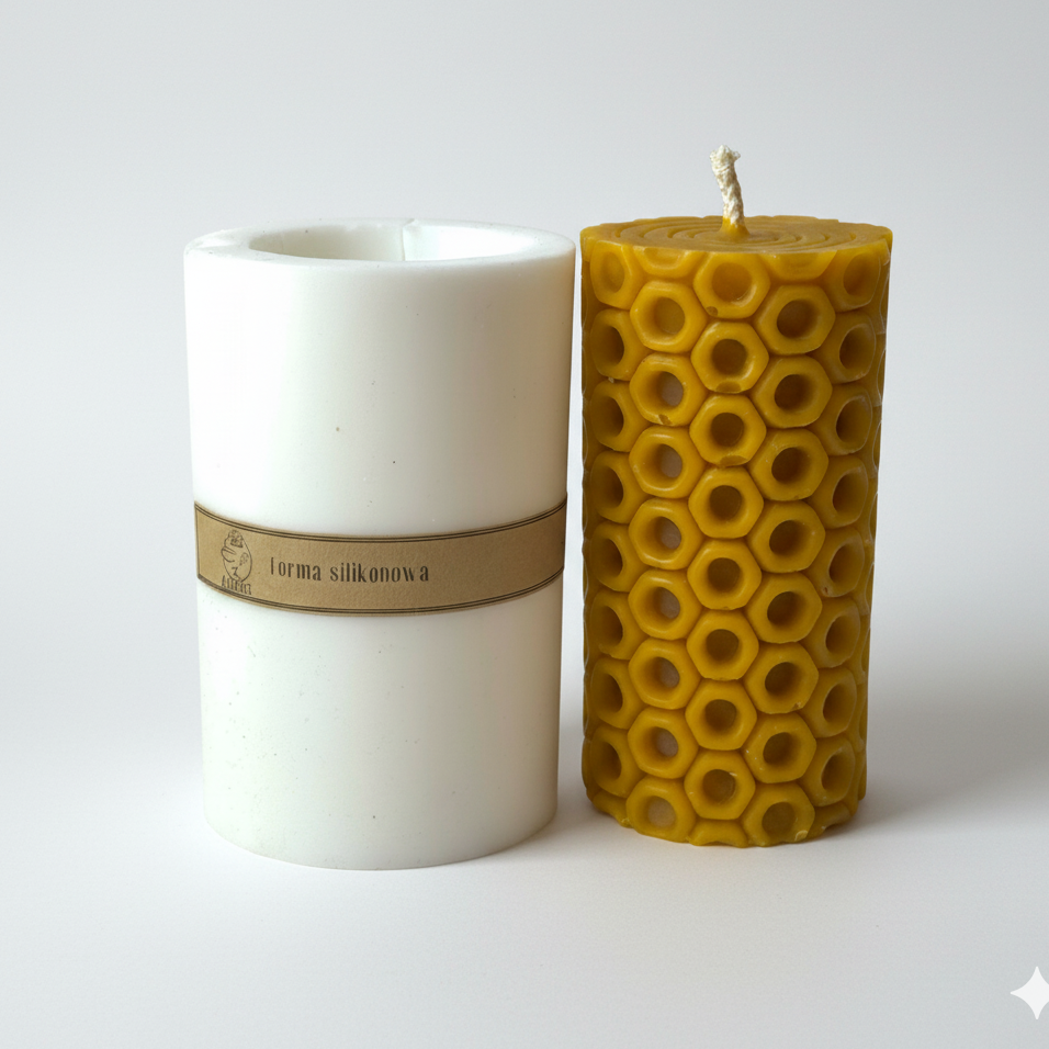 Forma silikonowa do świecy z wosku pszczelego w heksagony