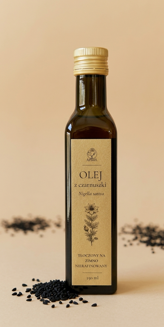 Olej z czarnuszki tłoczony na zimno nierafinowany 250 ml