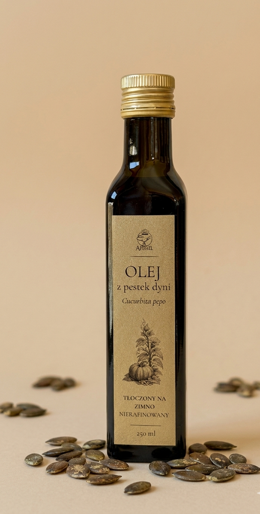 Olej z pestek dyni tłoczony na zimno 250 ml