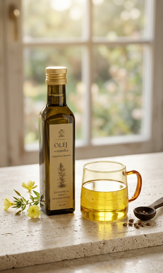 Olej z wiesiołka tłoczony na zimno nierafinowany 250 ml