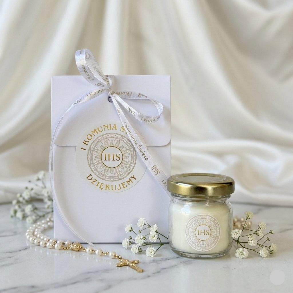 Danke an die Gäste – Sojakerze zur Heiligen Kommunion ✨🤍