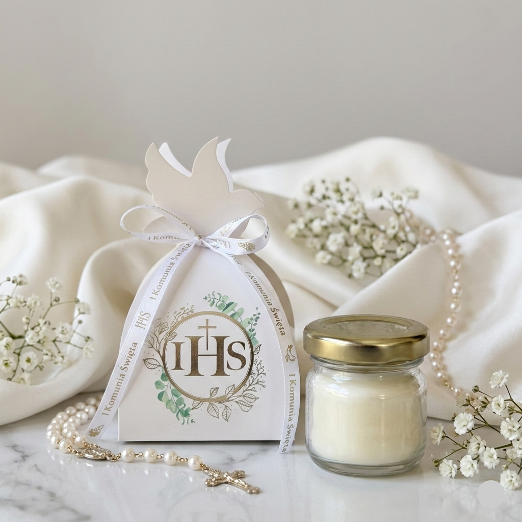 Danke an die Gäste – Sojakerze zur Heiligen Kommunion ✨🤍