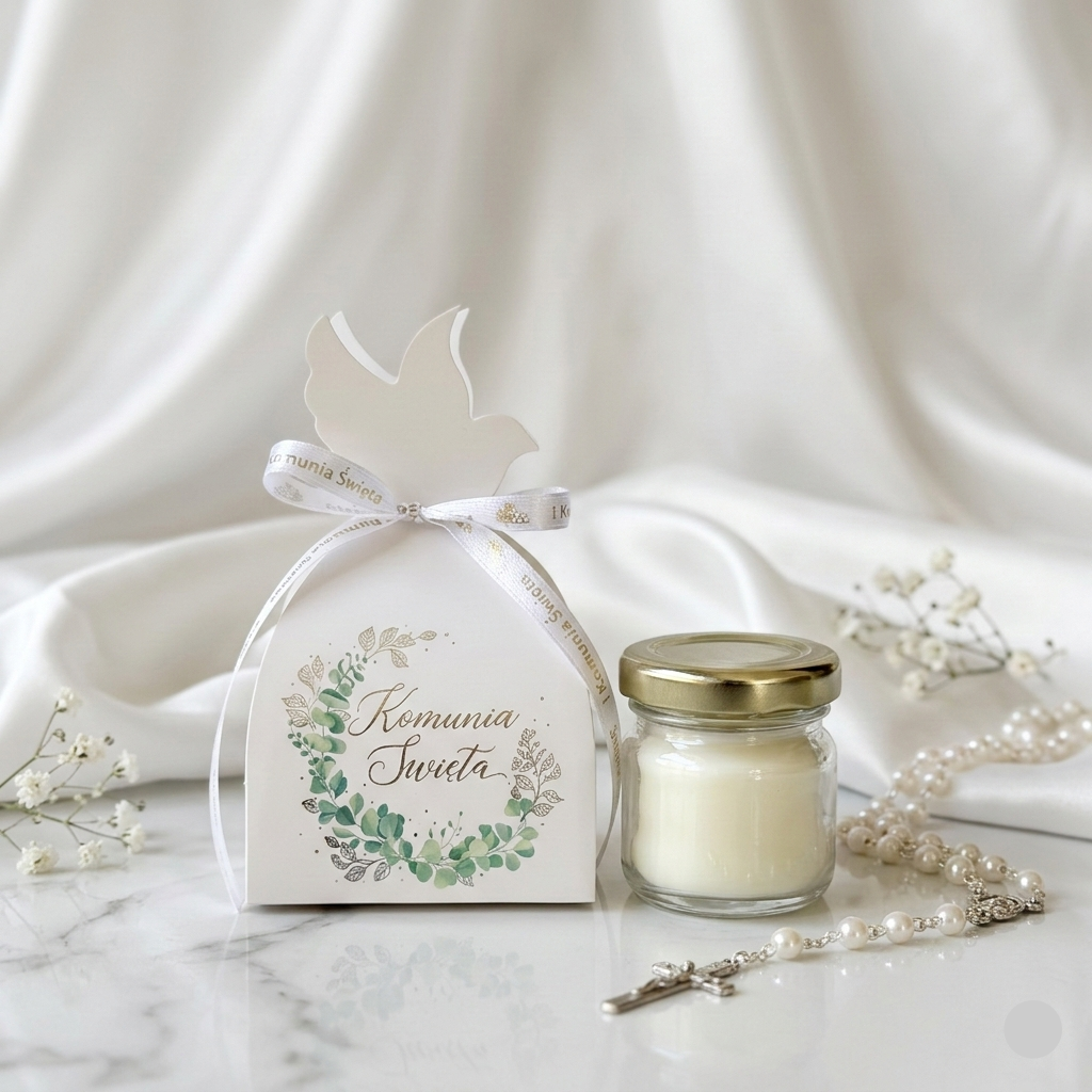 Danke an die Gäste – Sojakerze zur Heiligen Kommunion ✨🤍