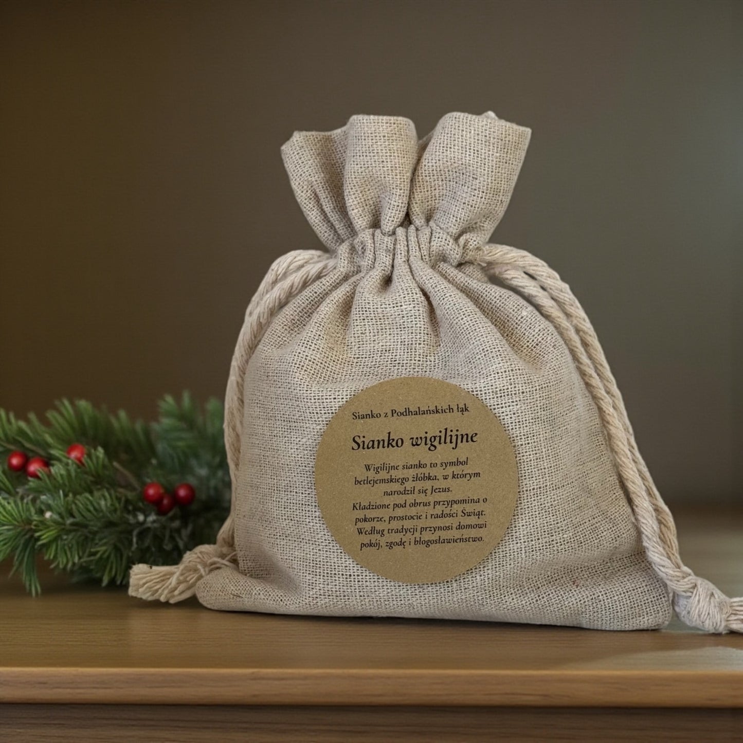 Wigilijny Zestaw Tradycji- Opłatek, Sianko, Miód i Świeca