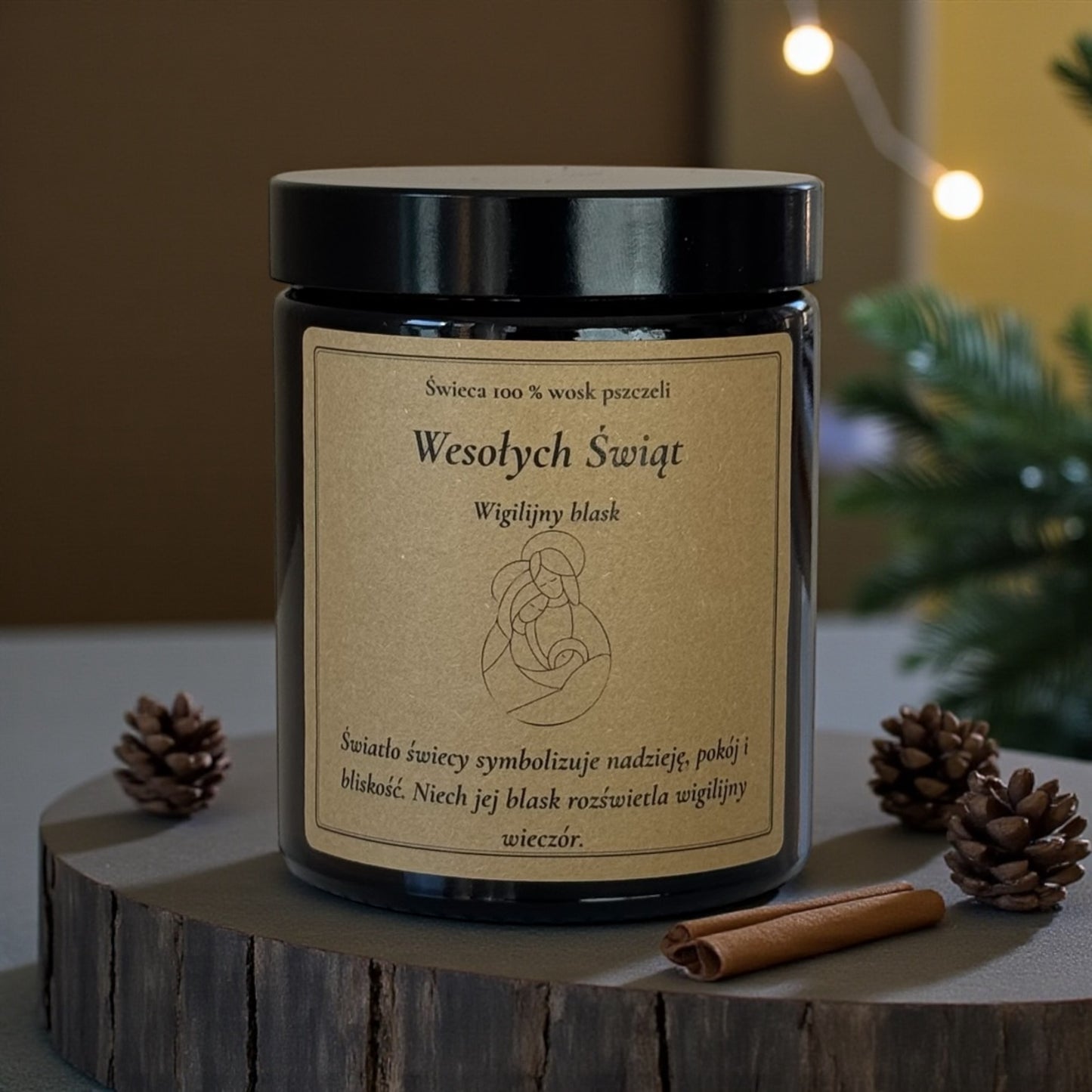 Wigilijny Zestaw Tradycji- Opłatek, Sianko, Miód i Świeca