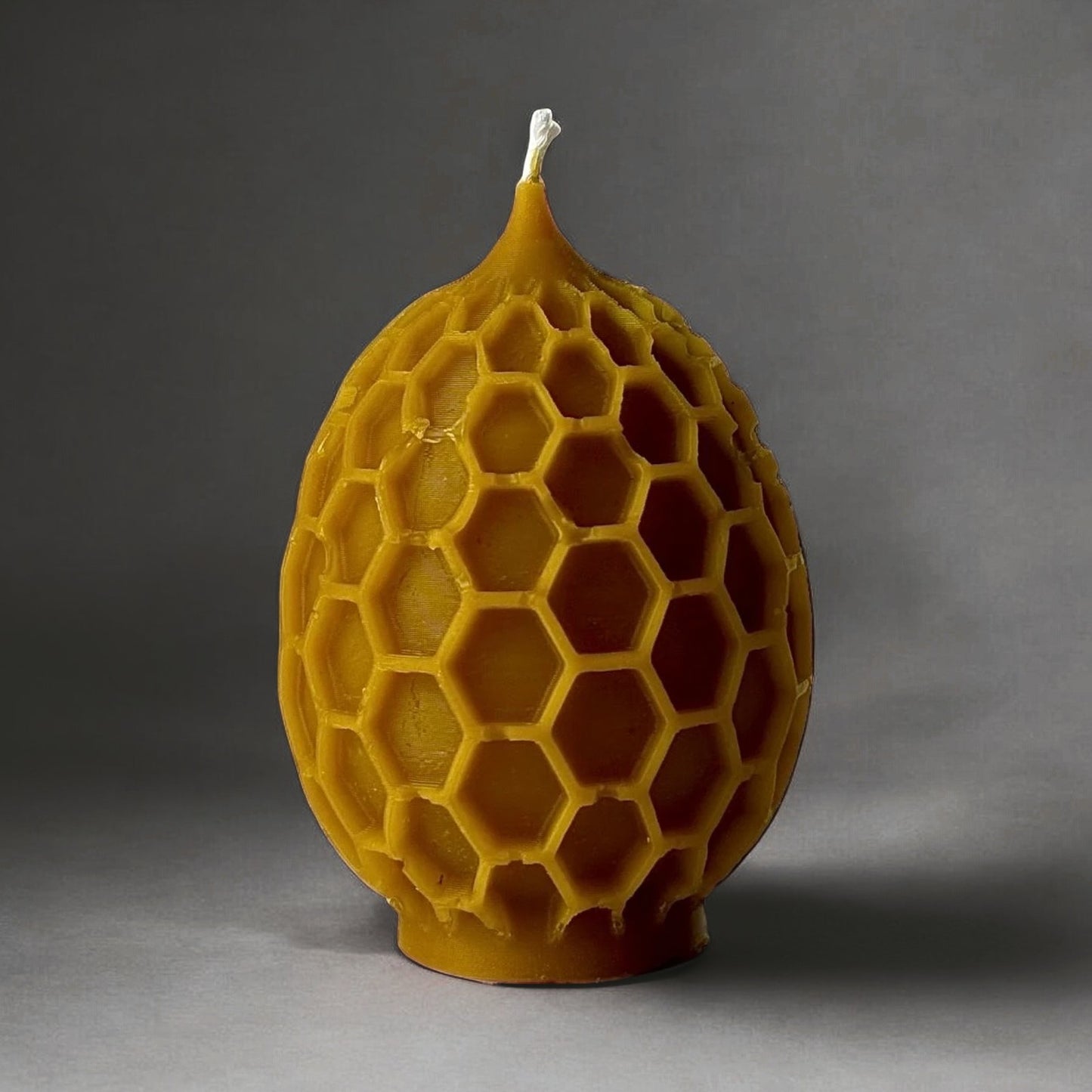 Bougies de Pâques en cire d'abeille naturelle - Œuf en nid d'abeille