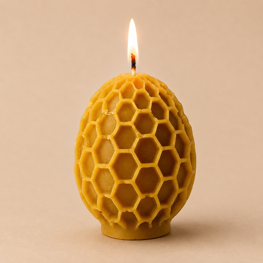 Osterkerzen aus natürlichem Bienenwachs - Waben-Ei
