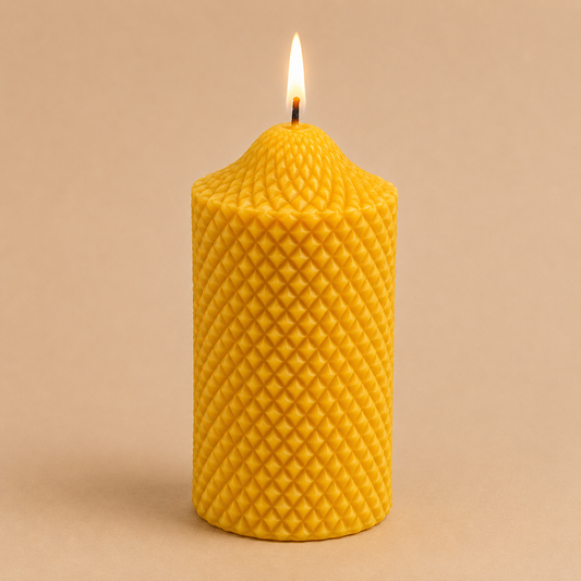 Bienenwachskerzenzylinder mit Schachbrettmuster