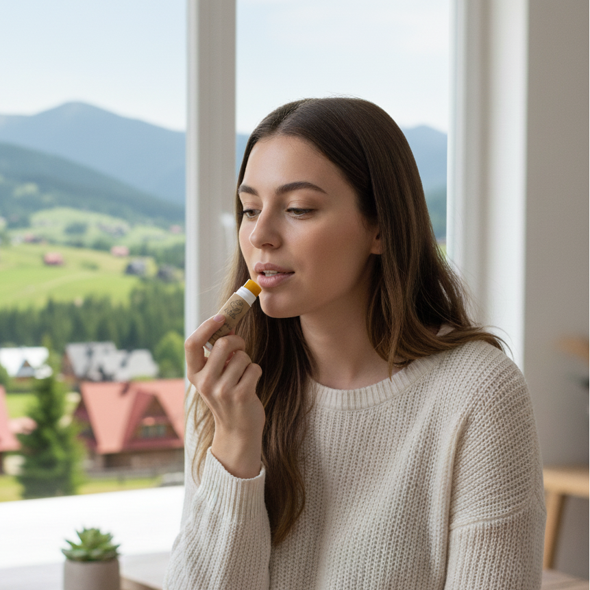 Balsam do ust z woskiem pszczelim i propolisem naturalna pomadka ochronna na spierzchnięte usta