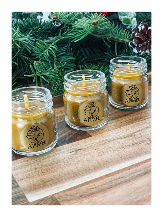 mała świeca z wosku pszczelego w szkle naturalna świeca dekoracyjna