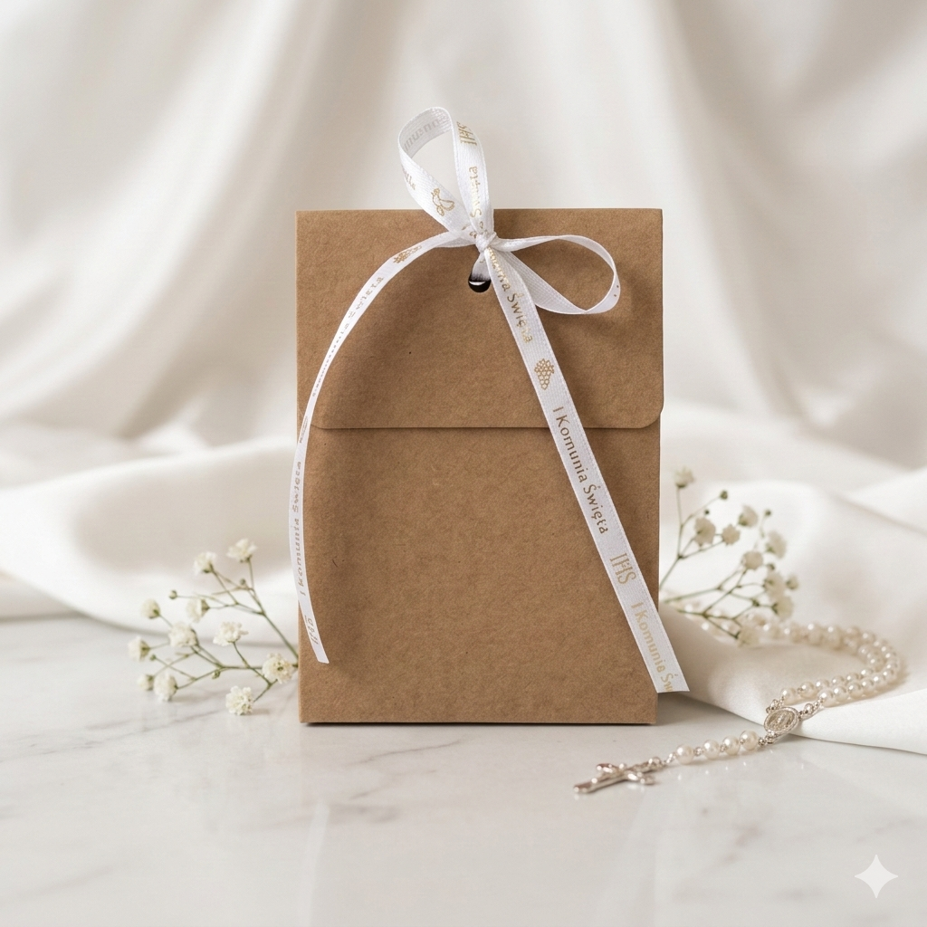 Mini świeczka z wosku pszczelego podziękowanie dla gości komunia złota