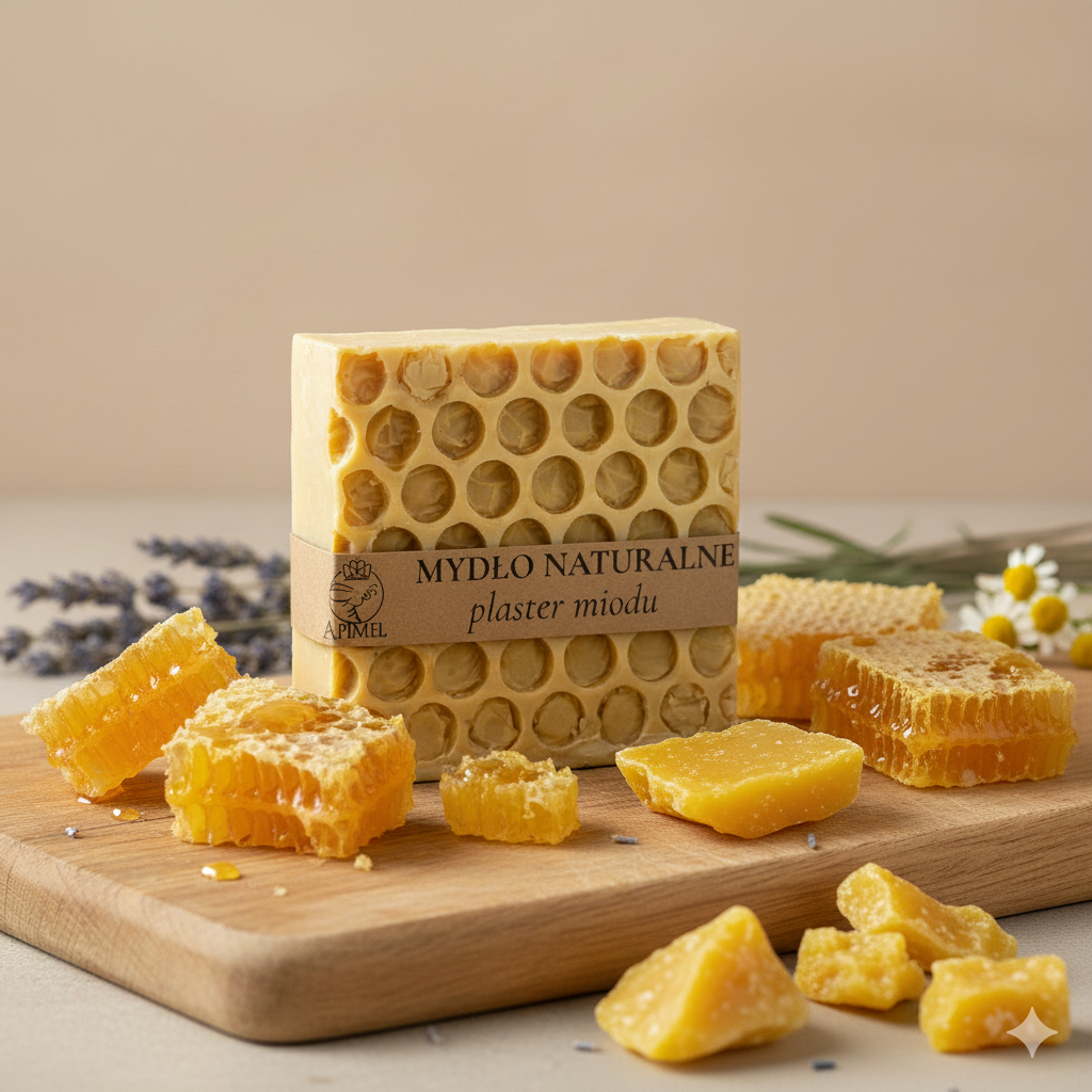 Mydło naturalne plaster miodu z miodem i woskiem pszczelim ręcznie robione mydło do pielęgnacji suchej skóry