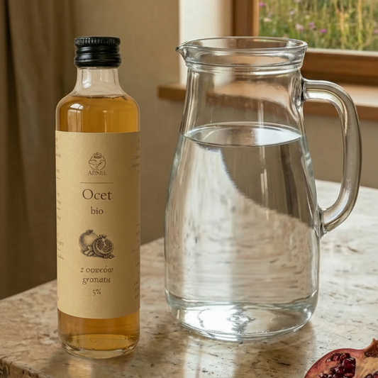 ocet z owoców granatu bio 250 ml Apimel naturalny ocet z granatu dodawany do wody