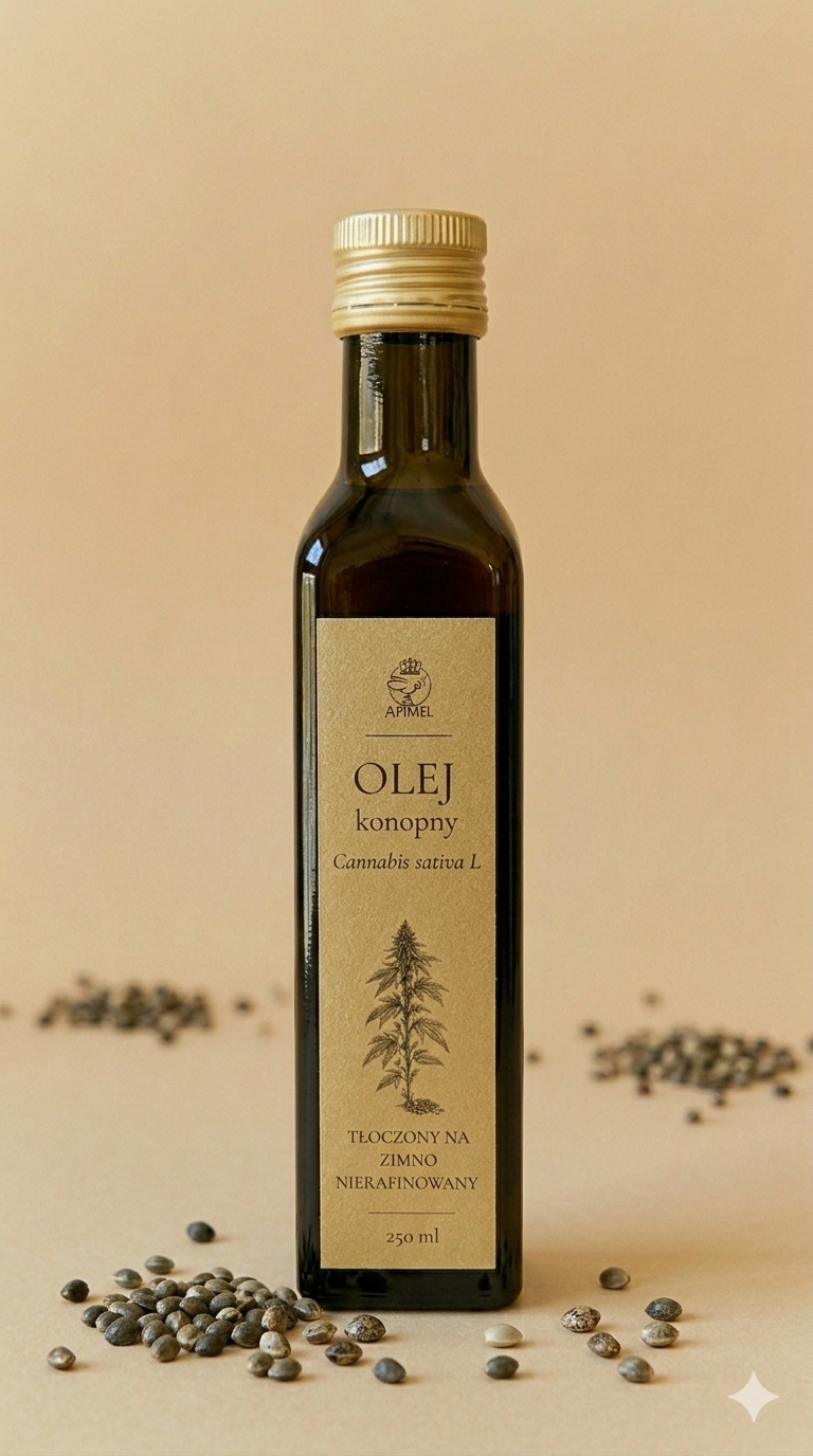Olej lniany tłoczony na zimno nierafinowany 250 ml — Apimel