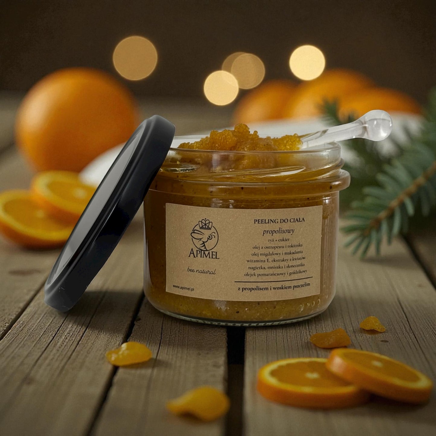 Peeling do ciała propolisowy z woskiem pszczelim Apimel naturalny peeling regenerujący