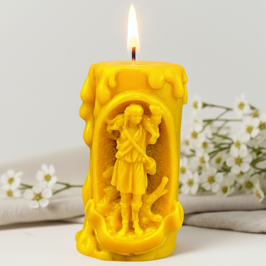 Świeca z wosku pszczelego Dobry Pasterz religijna dekoracyjna