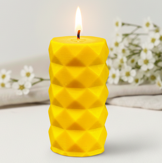 Świeca z wosku pszczelego geometryczna dekoracyjna nowoczesna