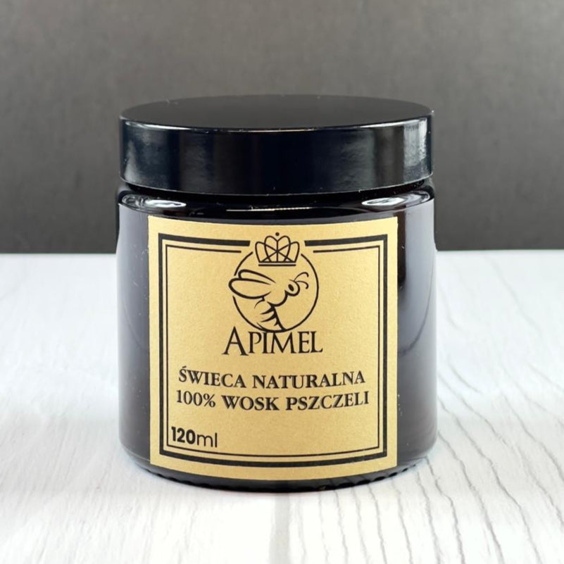 Świece w szkle z wosku pszczelego - 120 ml