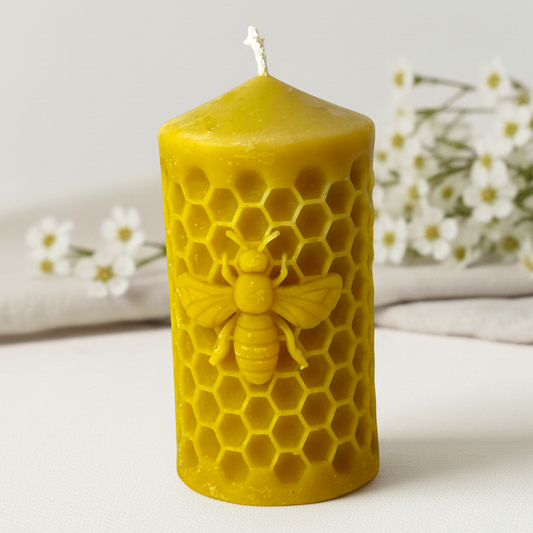 Świeca z wosku pszczelego pszczoła plaster miodu dekoracyjna naturalna