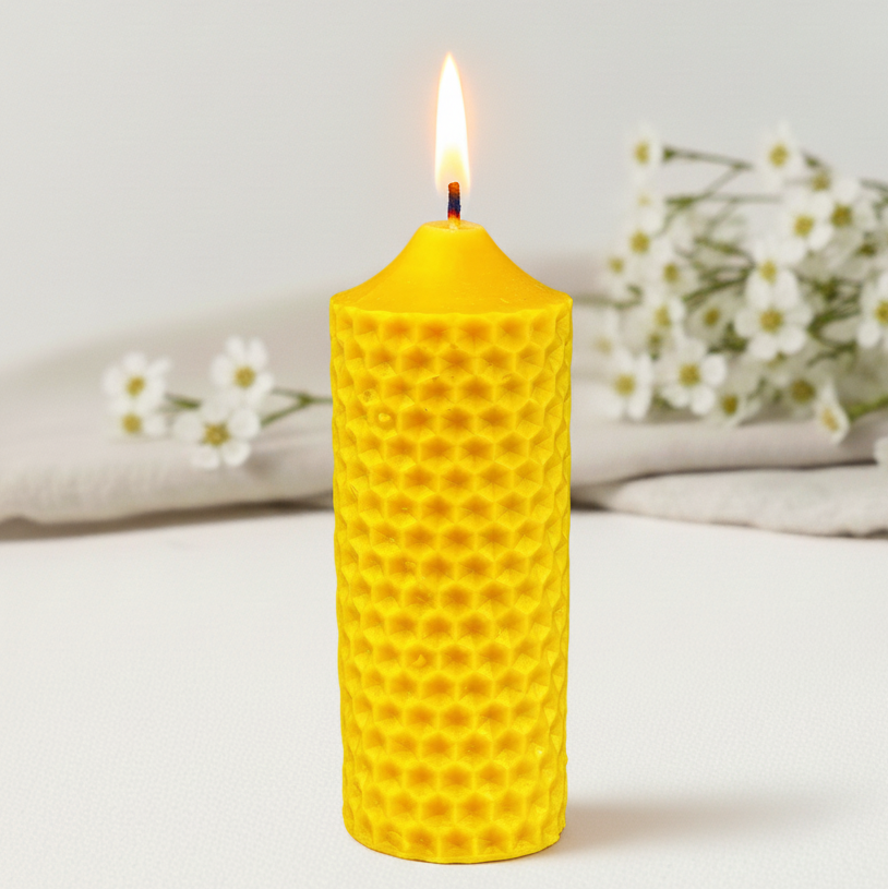 Świeca z wosku pszczelego walec plaster miodu dekoracyjna naturalna