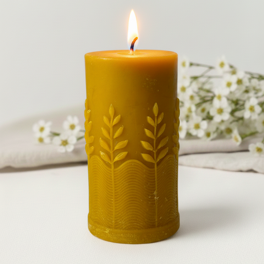 Świeca z wosku pszczelego Boho Apimel naturalna dekoracyjna w stylu boho