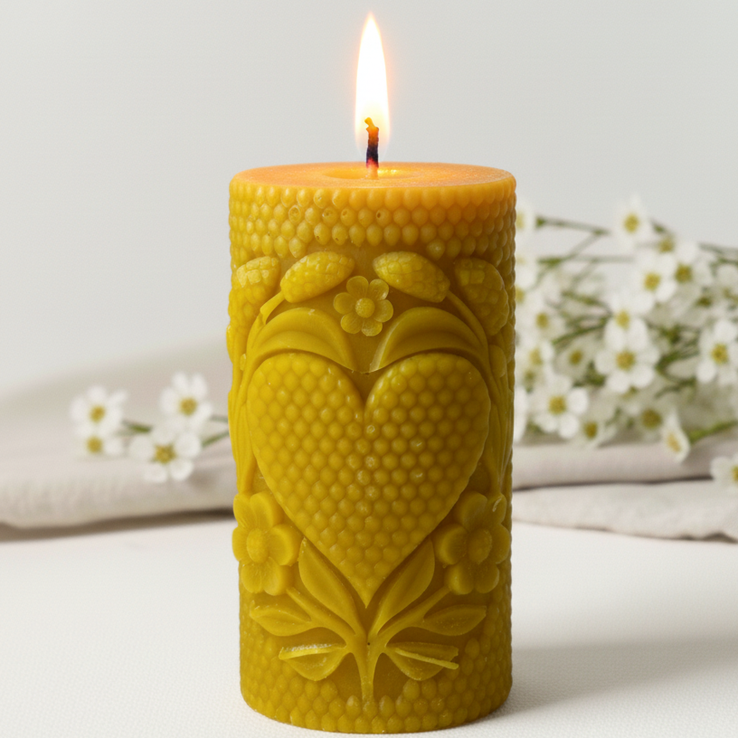 Świeca z wosku pszczelego Serce Natury Apimel dekoracyjna idealna na prezent