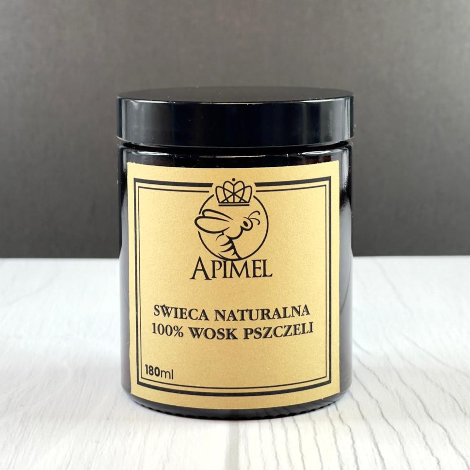 Świece w szkle z wosku pszczelego - 180 ml