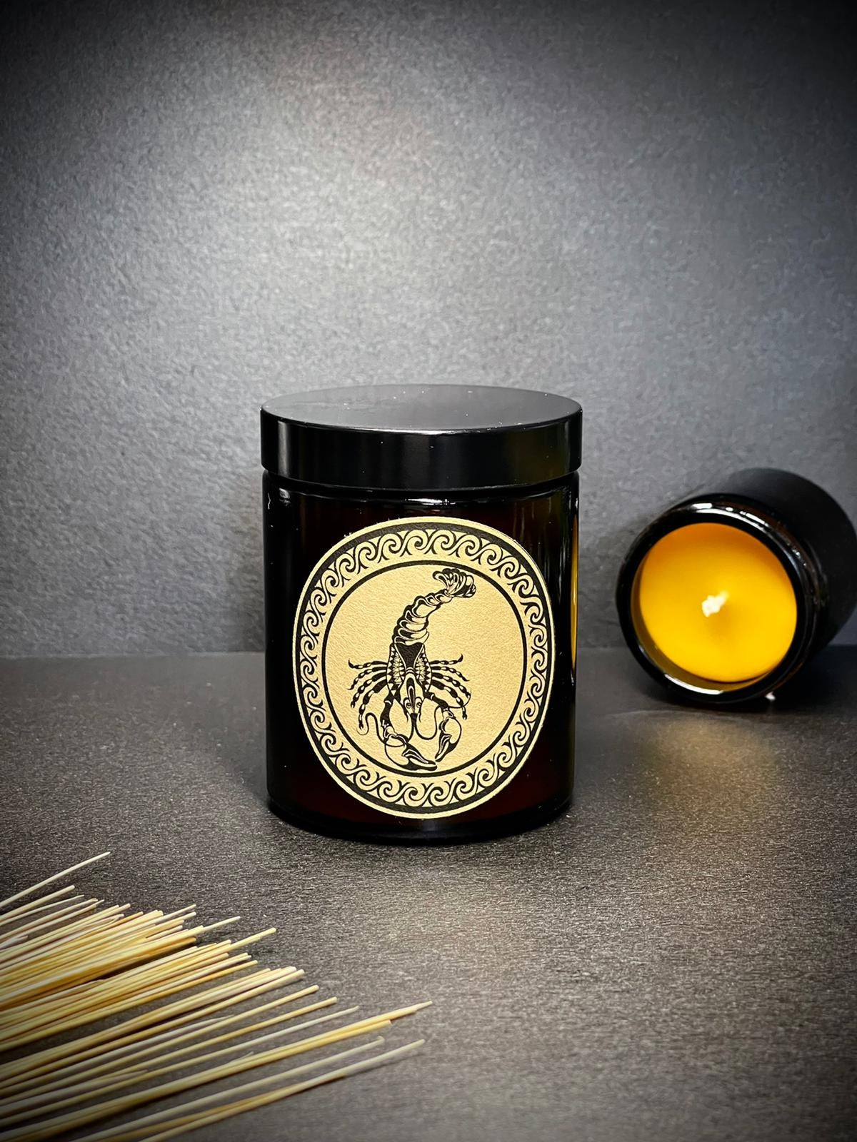 Świeca z wosku pszczelego 180 ml ZNAKI ZODIAKU w szkle Rak