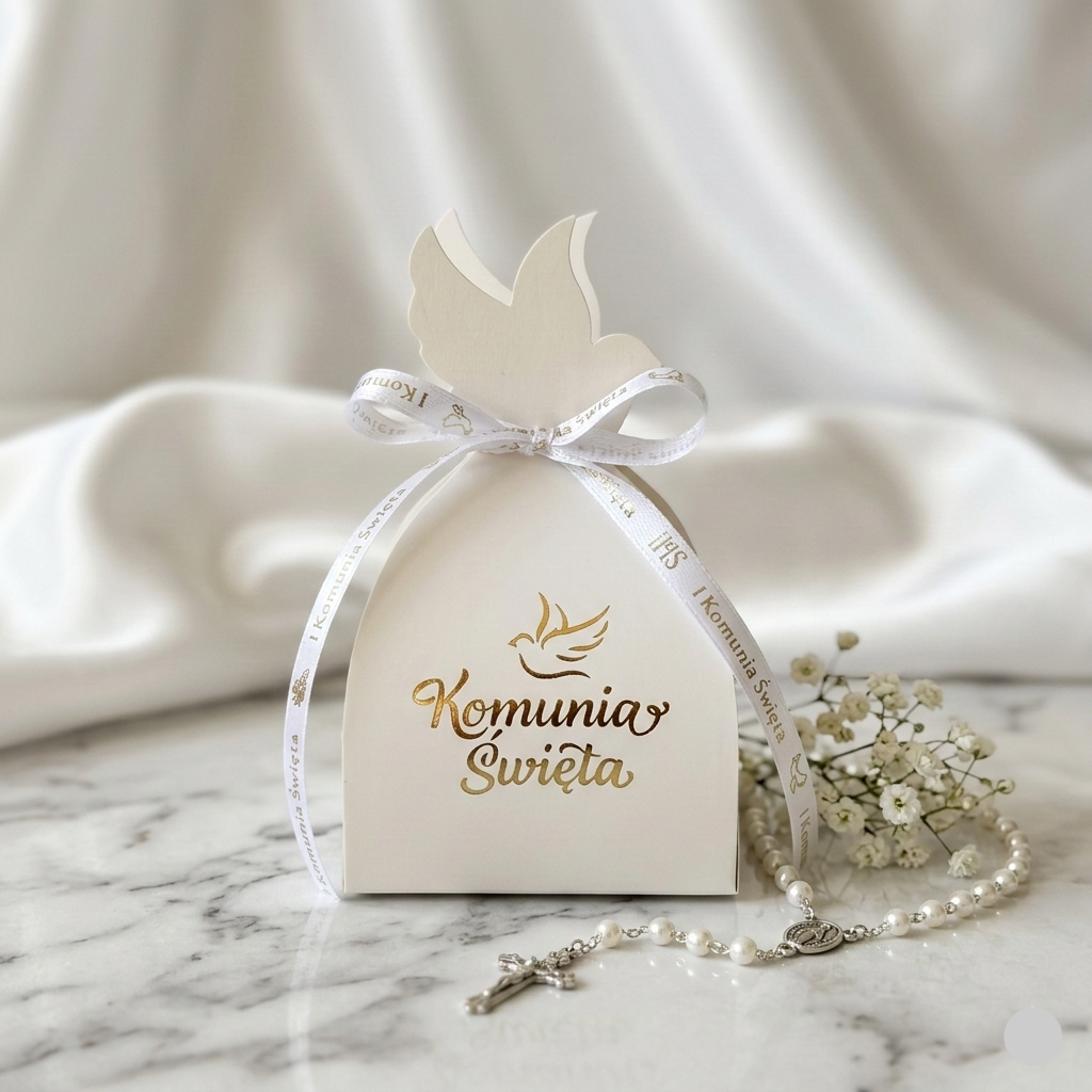 świeczka sojowa podziękowania dla gości komunia święta elegancki upominek